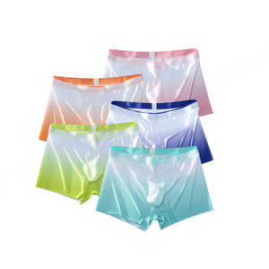 Livraison directe d'usine 90% fibre de Polyester 10% Spandex confortable sport glace soie respirant hommes sous-vêtements Boxer slips - Product Image 1