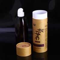 Vente en gros 100% biodégradable kraft personnalisé push-up papier carton cosmétique boîte d'emballage cylindrique 500ml bouteille shampooing lotion