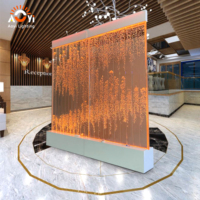 Mur de séparation en colonne de bulles LED sur mesure, grand format, en acrylique durable, pour hall d'hôtel et complexe hôtelier
