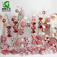 Ornements de Noël en PVC inspirés des bonbons, décorations festives à suspendre aux fenêtres et pendentifs, boules pour sapin de Noël