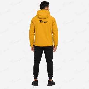 Chaqueta de esquí acolchada con capucha amarilla para hombre Tiierwear, impermeable, de poliéster, informal de invierno, con cierre de cremallera frontal, logotipo y patrón a cuadros, de alta calidad. - Product Image 5
