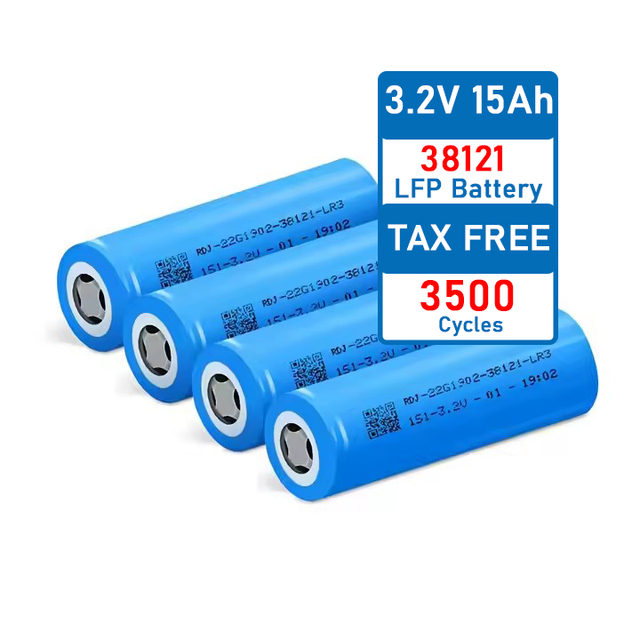 Long Cycle Life Wholesale Grade a 3.2v 15Ah Cylindrical Cell LFP Rechargeable 38121 LIFEPO4 Battery for 24V 36V Ev Escooter