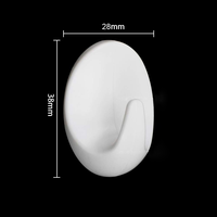 Crochets muraux blancs auto-adhésifs pour accrocher serviette robe manteau plastique ovale crochets muraux pour accrocher dans la salle de bain cuisine tenir