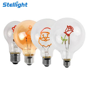 カスタムDIY形状テキスト電球フィラメントクリエイティブクリスマス装飾E27ネジ式ベーススモークガラス<span class=keywords><strong>LED</strong></span>電球IP33定格調光可能 - Product Image 1