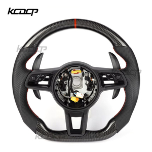 <span class=keywords><strong>Volant</strong></span> <span class=keywords><strong>de</strong></span> <span class=keywords><strong>course</strong></span> personnalisé en Alcantara et fibre <span class=keywords><strong>de</strong></span> carbone avec LED, compatible avec Porsche 718, 911.2, 971, 959, 992, Cayman, 997, Macan, et modèles cabriolet. - Product Image 1