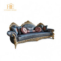 Ensemble de canapés carrés Chesterfield de style antique de luxe européen à trois places pour salon de villa