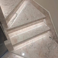 Slab Marmer Pink Format Besar Poles Berkualitas Terbaik Ramah Lingkungan Desain Modern untuk Pelapis Dinding Eksterior Kamar Mandi Dapur