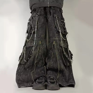 Pantalones Vaqueros Hip Hop Personalizados para Hombre 2025 con Bordados y Decoraciones de Botones, Diseño Y2K de Pierna Ancha y Corte Bootcut para Primavera - Product Image 2
