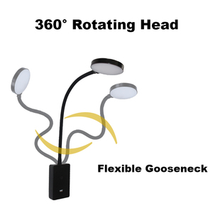 Modern Touch Control Flexible Neck <strong>Memory</strong> Function <strong>LED</strong> Wall <strong>Lamp</strong> Reading Light with <strong>USB</strong> 2A Charging - Product Image 2