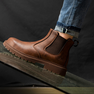 Aterproof-botas de seguridad de cuero y goma para hombre, calzado de trabajo con punta de acero, sin encaje - Product Image 2