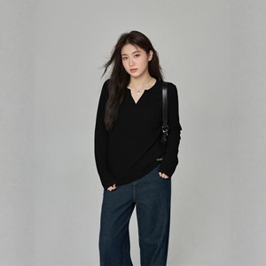 <span class=keywords><strong>T</strong></span>-<span class=keywords><strong>shirt</strong></span> côtelé à col en V et manches longues pour femme <span class=keywords><strong>grande</strong></span> <span class=keywords><strong>taille</strong></span>, en viscose, collection printemps, tailles <span class=keywords><strong>oversize</strong></span>, vente en gros - Product Image 4