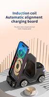 Support de téléphone portable multifonctionnel flexible et portable avec charge rapide sans fil 5W/15W, compatibilité universelle, en matériau ABS pour lit