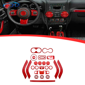 18 pièces/21 pièces/28 pièces Accessoires de voiture, garniture de protection intérieure pour console <span class=keywords><strong>centrale</strong></span>, décoration de voiture pour <span class=keywords><strong>Jeep</strong></span> <span class=keywords><strong>Wrangler</strong></span> JK JKU 2011-2017 - Product Image 1