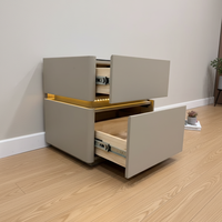 Table d'appoint intelligente à 2 tiroirs avec chargeur sans fil, lumière LED, miroir, style moderne minimaliste, table de chevet, armoire de rangement pour chambre à coucher