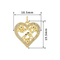 Bijoux fantaisie plaqués or, grand cercle, pendentifs breloques en forme de cœur, fleurs, oiseaux, serpents, zircon, pour collier de couple