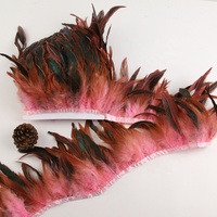 Garniture de plumes de coq et de faisan blanchis naturels teints de 5 à 7 pouces pour décorations