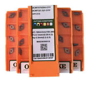 Outils de tournage en carbure CNC DCMT070204-OTF OP1315 OEM avec revêtement CVD PVD HRC83 Lame de 0,1 mm Forme rhombique pour tour CNC et plaquettes - Product Image 1