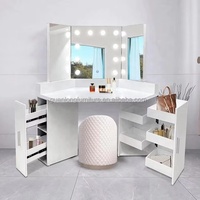 Table de toilette moderne en bois violet de luxe avec miroir Table de toilette pour maquillage cosmétique Commode de bureau Mobilier de chambre à coucher