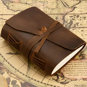 Capa dura de couro genuíno, capa macia para caderno de mão de alta qualidade vintage, diário em couro puro