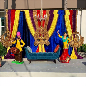 Desi ปัญจาบ Sangeet ฟังก์ชันการตกแต่ง,สไตล์ปัญจาบ Mehndi พิธี Sangeet การตั้งค่าฟังก์ชั่นปัญจาบ Mehndi สำหรับกลางแจ้ง - Product Image 1