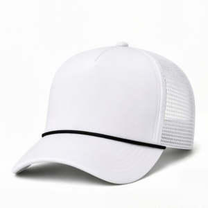หมวกแก๊ปทรง Trucker แบบมีเชือกผูก ปรับขนาดได้ ด้านหลังเป็นตาข่ายระบายอากาศ  แบบ Snapback พลาสติก  หมวกเปล่าสำหรับกอล์ฟ  สำหรับทุกเพศ  รับสกรีนโลโก้ - Product Image 1