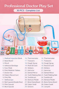 Деревянный развивающий детский набор для ролевых игр «Доктор» с костюмом, стетоскопом и медицинским чемоданчиком - Product Image 2