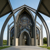 Bâtiment d'église préfabriqué en structure d'acier Q355B, portée claire de 30 m pour salle de culte au Nigeria