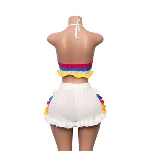 G02271C Set 2 Potong Celana Pendek Rajut Wanita Warna Kontras Musim Semi 2026 - Product Image 5