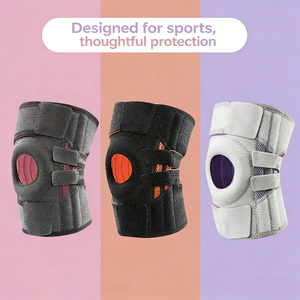 Genouillère de course et de fitness réglable à rotule ouverte avec coussinet en gel TPE et compression - Product Image 6
