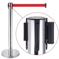 Base en fonte Acier inoxydable Miroir poli Ligne de file d'attente rétractable Barrière Ceinture de file d'attente