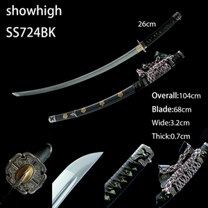 Épée Katana Dachi noire faite à la main, jouet de collection pour cosplay SS724BK - Product Image 1