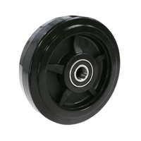 Roue pivotante simple en caoutchouc noir silencieuse de qualité supérieure, robuste, industrielle, OEM/ODM, personnalisée, série 80/180/200
