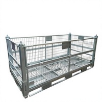 Gaiola de Armazenamento de Metal Galvanizado Dobrável de Alta Resistência