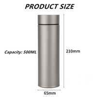Bouteille d'eau isotherme sous vide 500 ml en acier inoxydable double paroi avec logo personnalisé, légère et écologique, en titane, pour la vente en gros