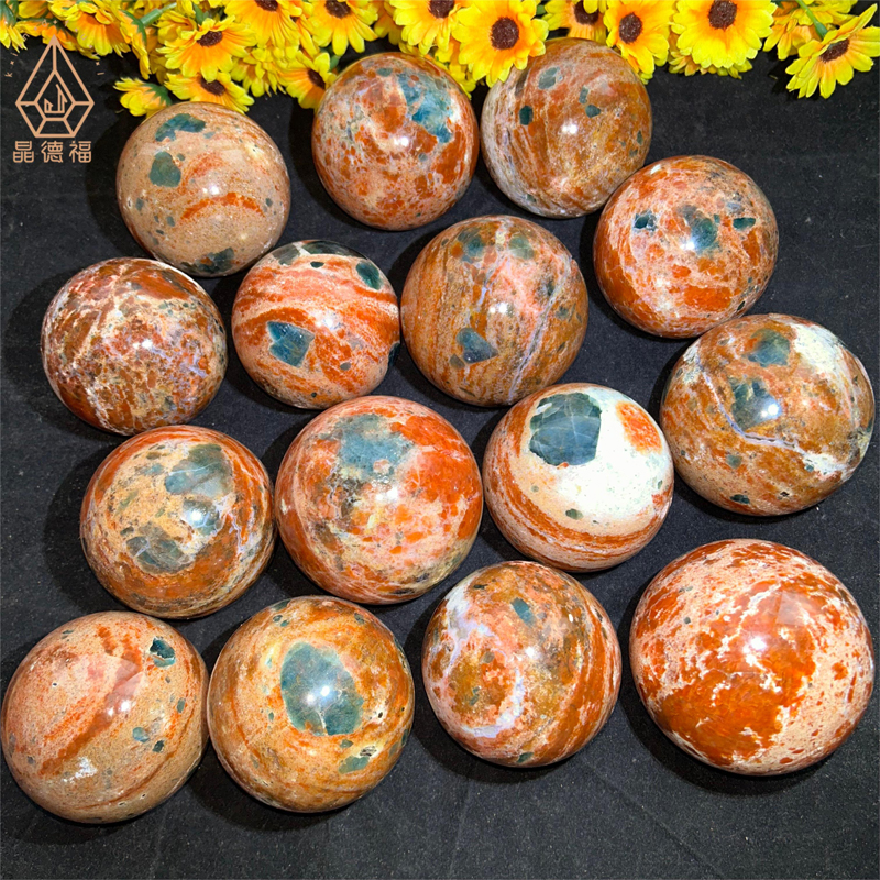 Sunstone with Blue Apatite Sphere
