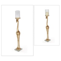 Ganze verkauf harz und glas gold tier skulptur kerzenhalter home zubehör dekoration handwerk figur kerze gläser