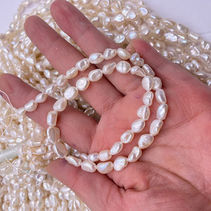 Perles naturelles 100% authentiques pour fabrication de bijoux, cultivées <span class=keywords><strong>en</strong></span> eau douce, blanches, verticales, pierres de 36 <span class=keywords><strong>cm</strong></span> perforées, qualité 3A, <span class=keywords><strong>6</strong></span>-7mm, qualité 3A - Product Image 2