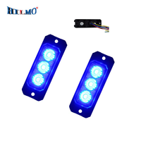 Europa Indonesia popular azul hielo 3LED motocicleta vehículo rejilla LED luz intermitente estroboscópica