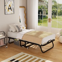 Lit pliant avec matelas Canapés-lits pliables portables pour adultes avec matelas luxueux en mousse à mémoire de forme et cadre super robuste