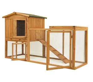 Chicken Coop Large Wooden Outdoor Bunny Rabbit Hutch Hen Cage with Ventilation Door Pet House Chicken Nesting Box