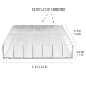 Countertop Acrylic <strong>Makeup</strong> Cosmetics Display <strong>Tray</strong> with Dividers - Product Image 6