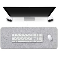 Tapis de bureau en feutre gris foncé, tapis de souris, protège-bureau, tapis d'écriture pour le bureau et la maison
