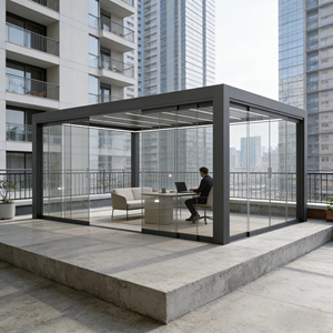 פרגולת אלומיניום נפתחת, עמידה בפני מזג אוויר, ידידותית לסביבה, למכירה חמה של טינגמייהוטינג, מתוצרת OEM לגינה - Product Image 2