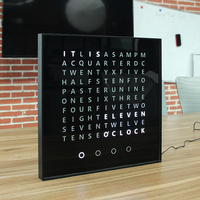 Horloge murale LED au design scandinave moderne, horloge à lettres de bureau pour la décoration de la maison et du bureau, cadeau unique, allemand, néerlandais