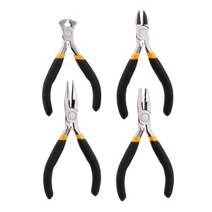 Juego de mini alicates de 4 piezas, cortadores de alambre de precisión de 11 cm y herramientas de punta curva para la fabricación de joyas y reparación de electrónica - Product Image 1