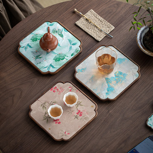 Walnut Wood <b>Tea</b> Tray Small Chinese Style Retro <b>Tea</b> <b>Set</b> Holder For Home Use - Product Image 2