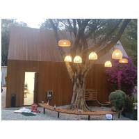Maison préfabriquée modulaire triangulaire en bois de luxe au design moderne, petite résidence pour villas
