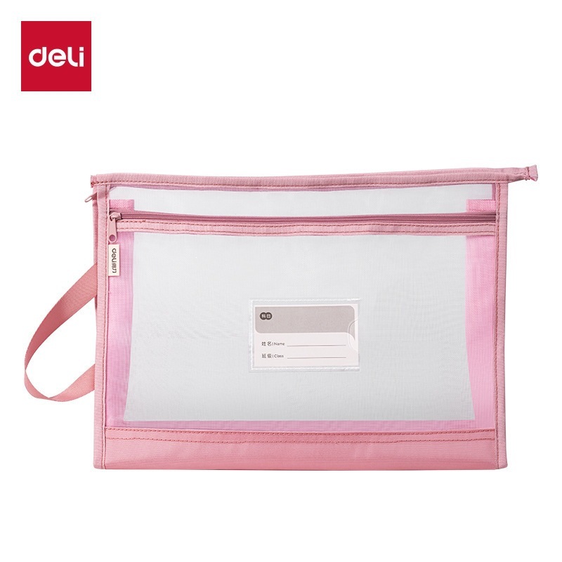PP134 Grand sac à main avec fermeture éclair, format A4 - Rose