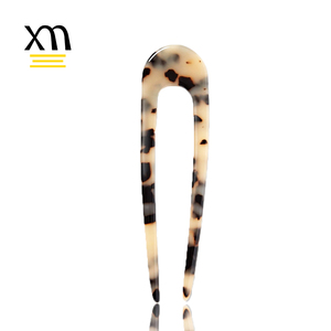 Xinmei, venta al por mayor, horquillas de cuerno recto francés de acetato de celulosa para mujer, accesorios personalizados en forma de U, horquillas en U para el cabello - Product Image 3