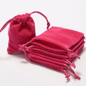 Sacs en velours à cordon pour bijoux et cadeaux, emballage souple de rangement - Product Image 1